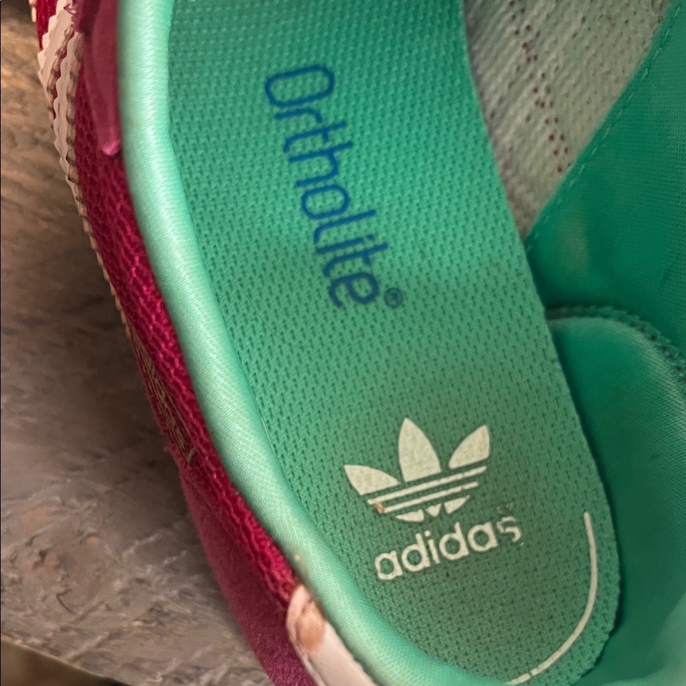 Adidas Dragon OG CF C Girls Sneakers Pink/White/Green Size 2 - Picture 3 of 10